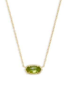 Elisa Gold Pendant Necklace in Peridot Illusion